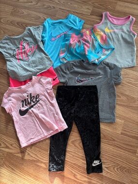 2T girls Nike summer bundle shorts tshirts 8 piece matching sets